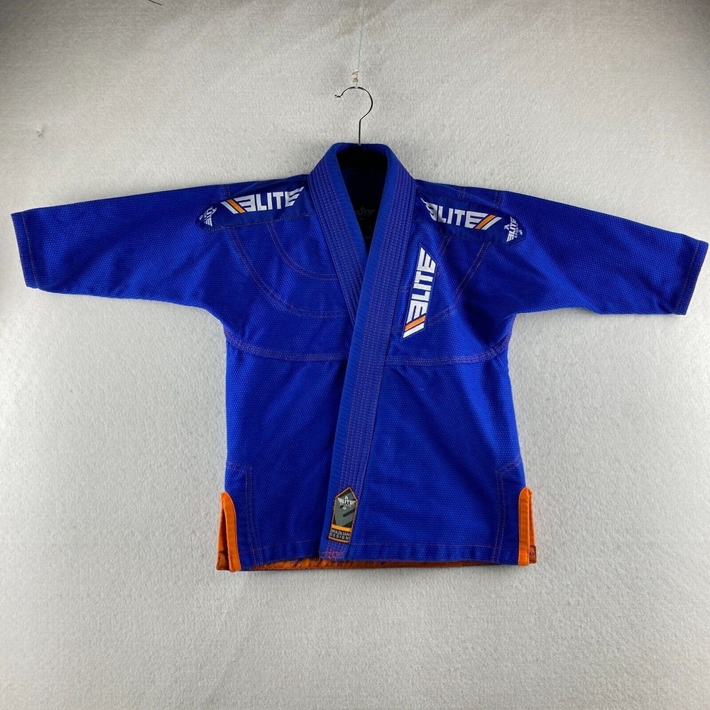Elite Sports Gi Youth C00 Blue BJJ Jacket Reinforced Heavy Jiu-Jitsu Performance